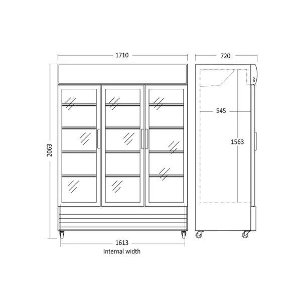 Scandomestic SD 1502 BHE displaykøleskab - 1383 l 26311502BHE100000 by Scandomestic color Sort