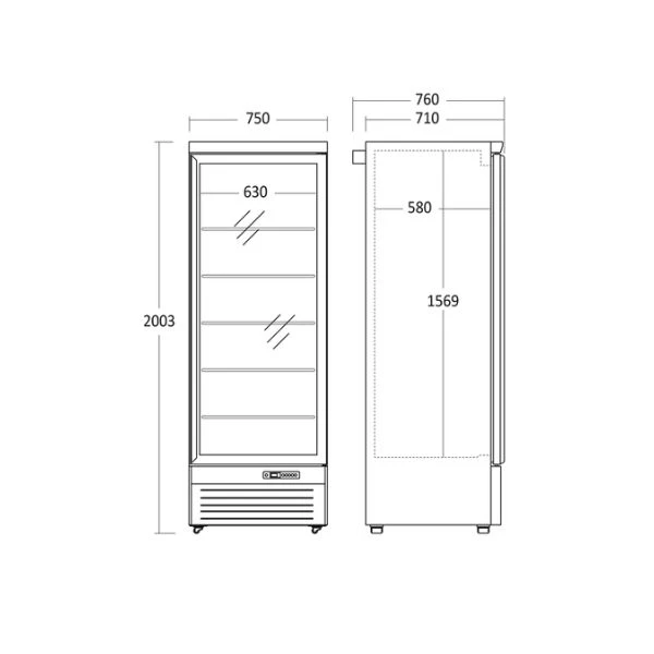 Display frysekab - KF 560 BE - Scandomestic 25324010000KF560BE by Scandomestic color Sort
