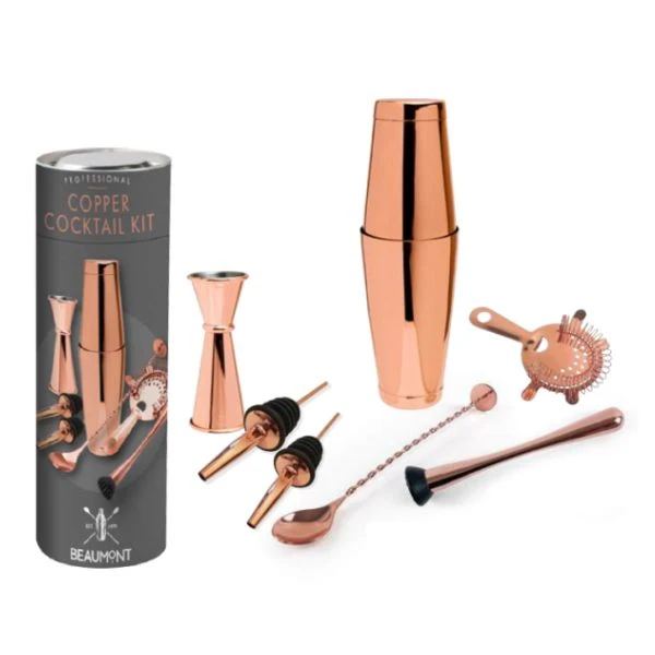 Cocktailshaker sæt med 8 dele - Kobber BTBL3574COP by Beaumont color Kobber