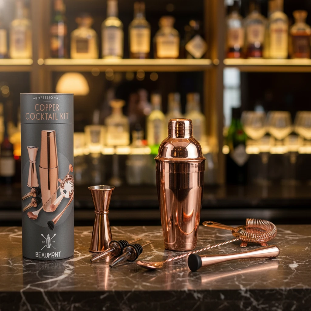 Cocktailshaker sæt med 8 dele - Kobber BTBL3574COP by Beaumont color Kobber
