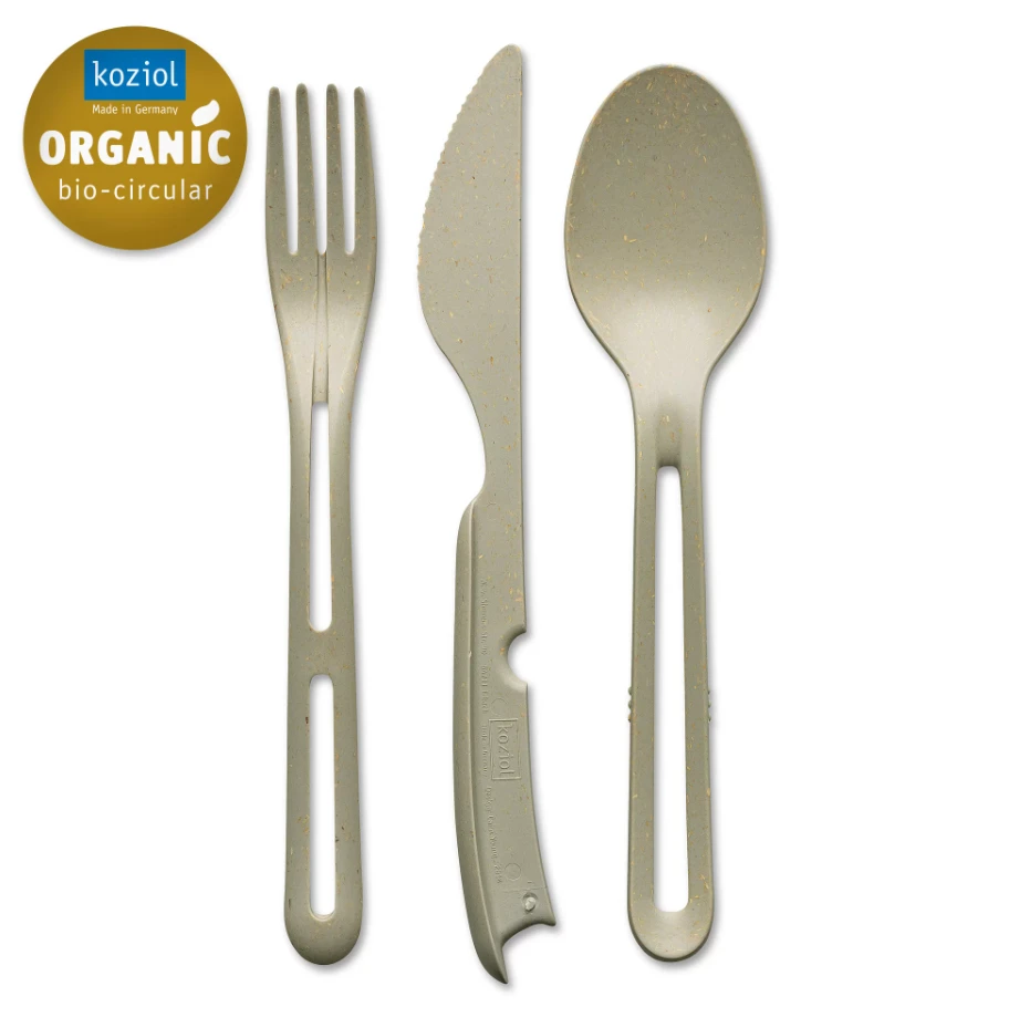 Klikk Bestik (Kniv, Gaffel og Spiseske) - Dessert Sand 8003700 by Koziol color Sort