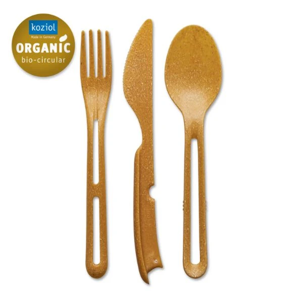 Klikk Bestik (Kniv, Gaffel og Spiseske) - Wood 8003702 by Koziol color Sort