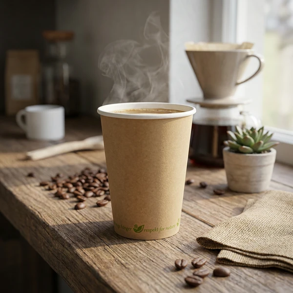Kaffebæger 30 cl Ø90 mm Bionedbrydelig Brun ML112301-1 by Multiline color Sort
