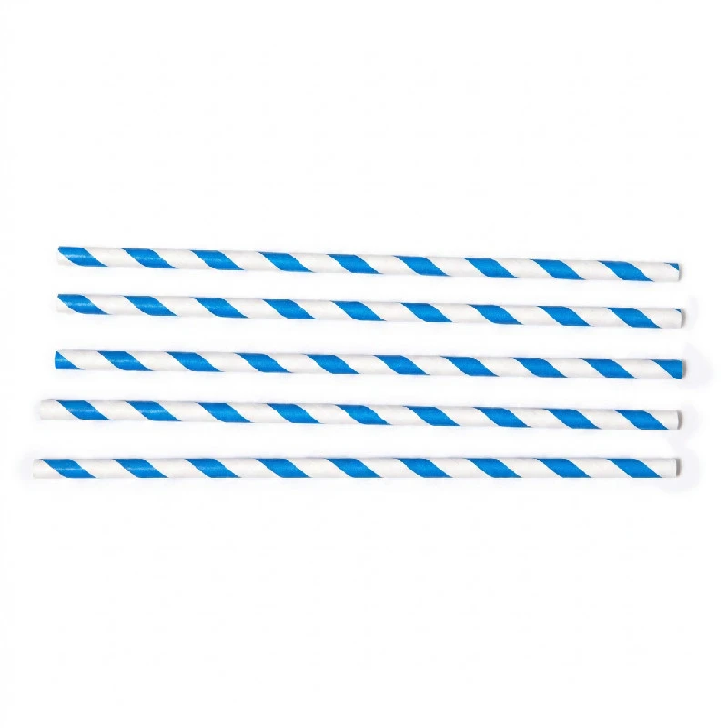 Sugerør Ø6x200 mm uden knæk Bionedbrydelig Papir Blåstribet 500 stk. ML124584 by Multiline color Sort