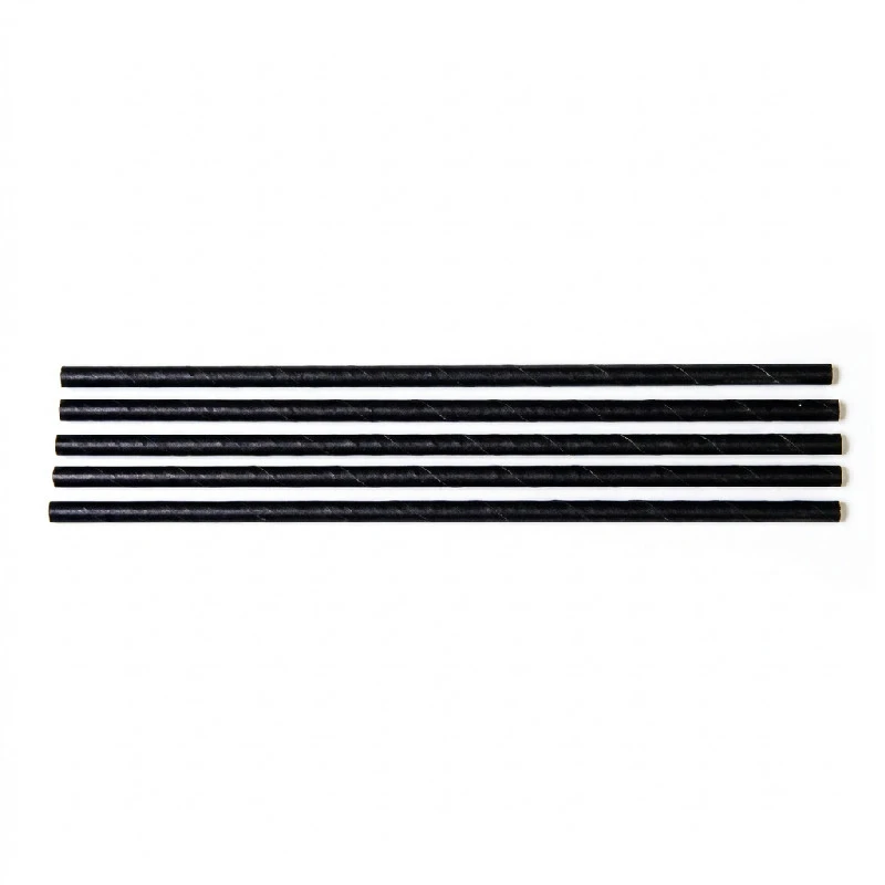 Sugerør Ø6x200 mm uden knæk Bionedbrydelig Papir Sort 500 stk. ML124585 by Multiline color Sort
