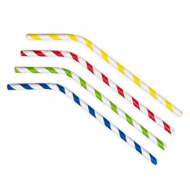 Sugerør Ø6x245 mm m. knæk bionedbrydeligt papir 500 stk. ML124590 by Multiline color Sort