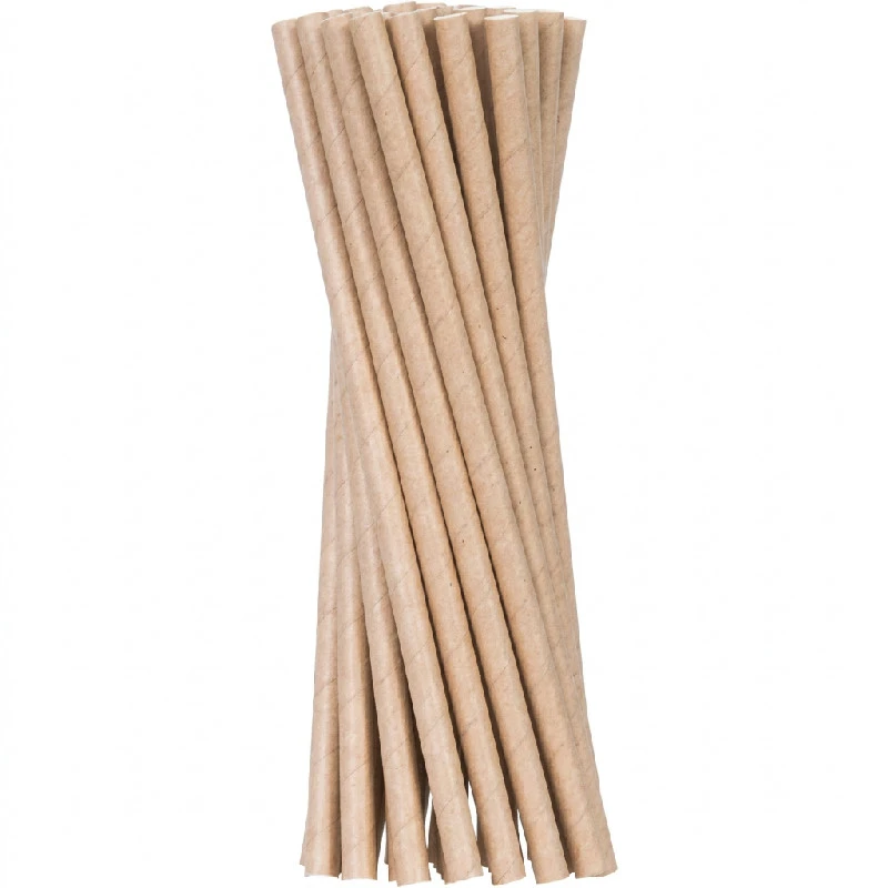 Sugerør Ø6x200 mm u. knæk bionedbrydelig papir brun 500 stk. ML125181 by Multiline color Sort