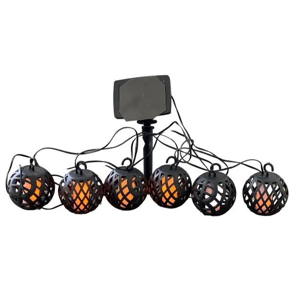 LED Lyskæde med 6 Kugler i Voks 3-22120  color Sort