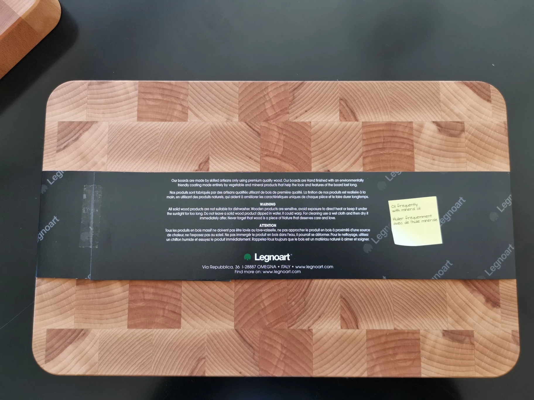 Legnoart Skærebræt Bøgetræ 40x25x3,8cm LEBBML by Legnoart color Sort