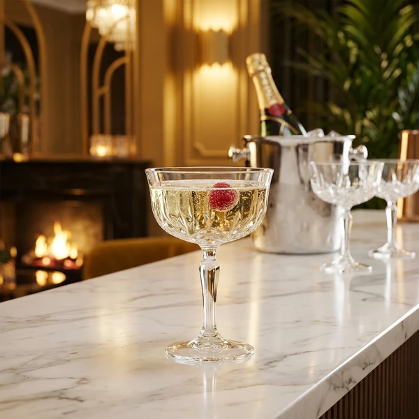 RCR Opera Champagne Coupe 24 cl 6stk. Glas0269 by RCR Glas color Sort