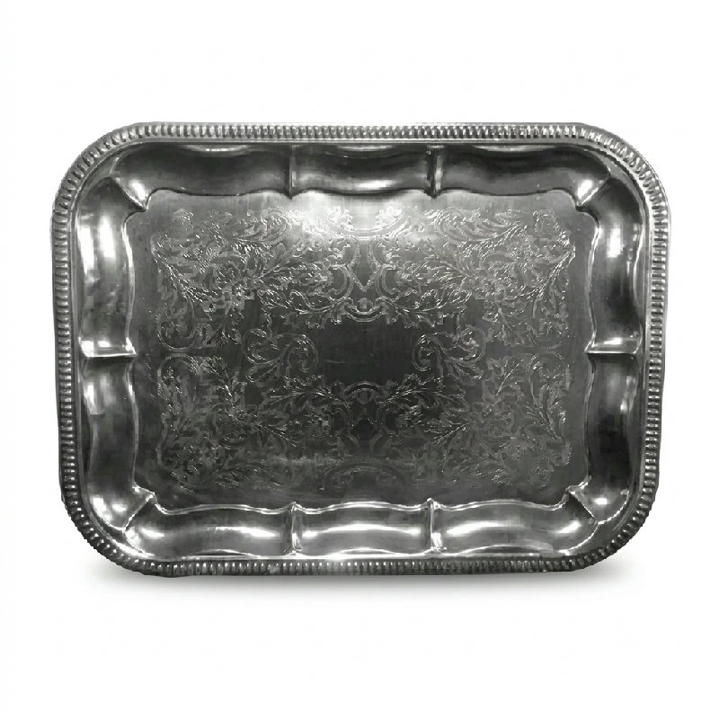 Forkromet Fad 41X31 cm 2034175 by HAAHR & CO color Sølv