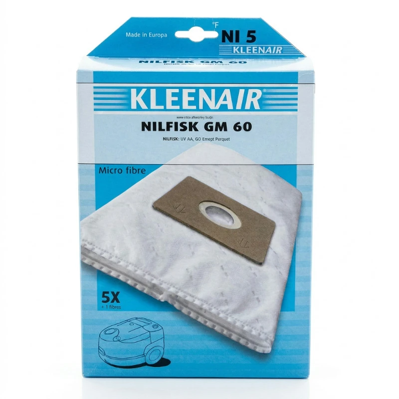 Støvsugerpose NI-5 5+1F Micropose 3209009 by NILFISK color Sort