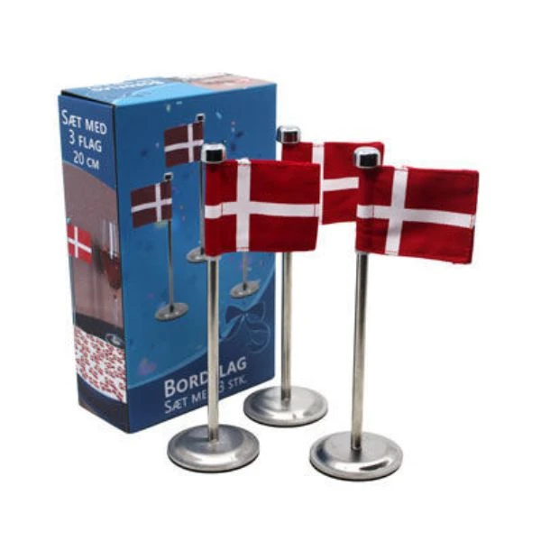 Bordflag Dannebrog 3 stk. 20 cm 4200094 by HAAHR & CO color Sort