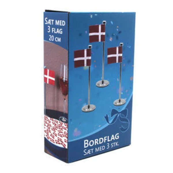 Bordflag Dannebrog 3 stk. 20 cm 4200094 by HAAHR & CO color Sort