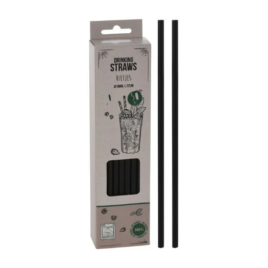 Sugerør Genanvendeligt Plast 50 stk. 4200080 by Koop color Sort