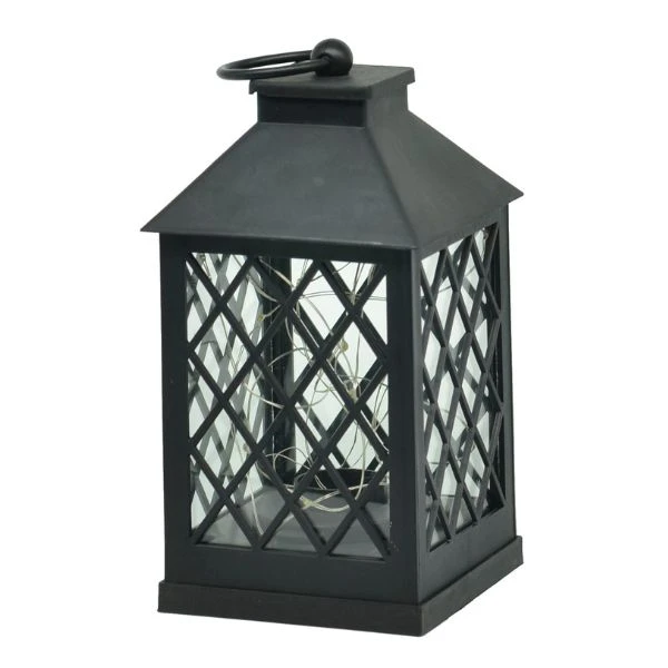Lanterne med silverwire 24 cm 3005286 by HAAHR & CO color Sort