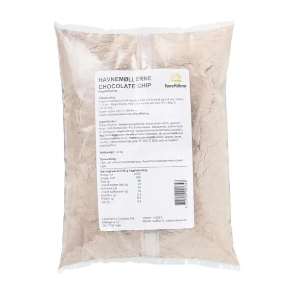 Melmix, chocolate chip chokoladekage Havnemøllerne 1,8KG 131023 by Havnemøllerne color Sort