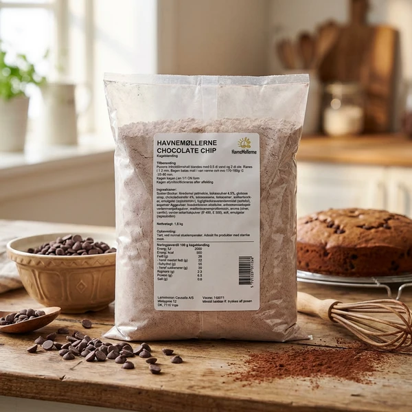 Melmix, chocolate chip chokoladekage Havnemøllerne 1,8KG 131023 by Havnemøllerne color Sort