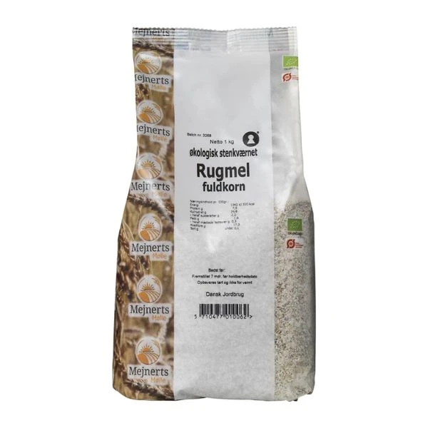 Rugmel Fuldkorn Øko Mejnerts Mølle 1 kg 207067 by Mejnerts Mølle color Sort
