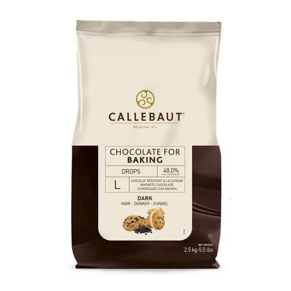 Mørke bagestabile chokoladedråber, størrelse L Barry Callebaut 2,5KG 210745 by Barry Callebaut color Sort