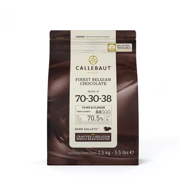 Mørke chokoladeovertræksknapper 70,5% Barry Callebaut 2,5KG 61750 by Barry Callebaut color Sort