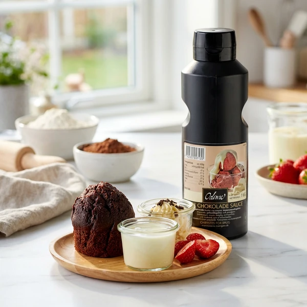 Dessertsauce med hvid chokolade Odense Marcipan 1KG 344602 by Odense Marcipan color Sort