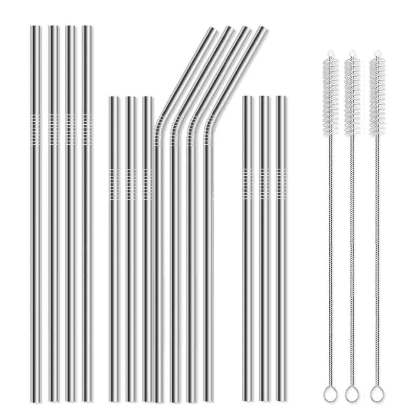 Drinksugerør sæt i rustfrit stål 17 stk. ST72054 by Steel-Function color Sort