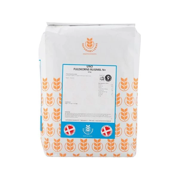 Rugmel Fuldkorn Uno Natur+ Sæk 10 kg 203050 by HAVNEMØL color Sort
