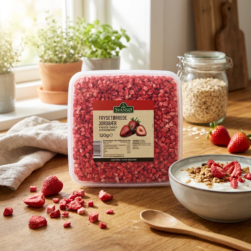 Jordbær Frysetørret BT 120 g 263400 by SVANSØ color Sort
