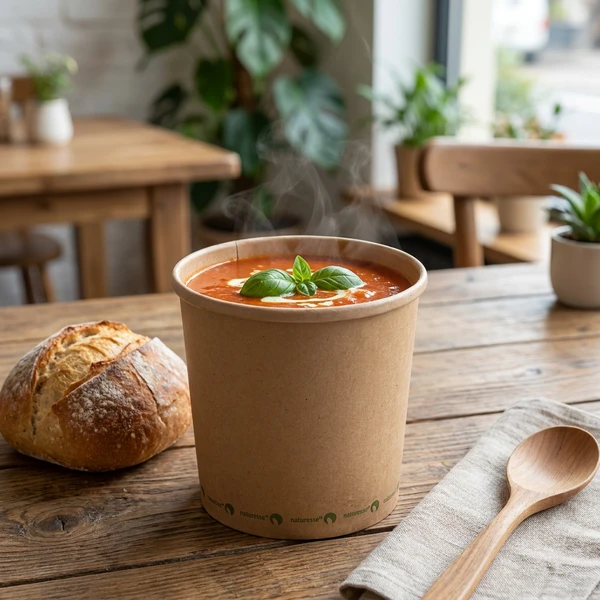 Papbæger til Suppe 950 ml Ø118 Bionedbrydelig 25 stk. 117221 by Multiline color Brun