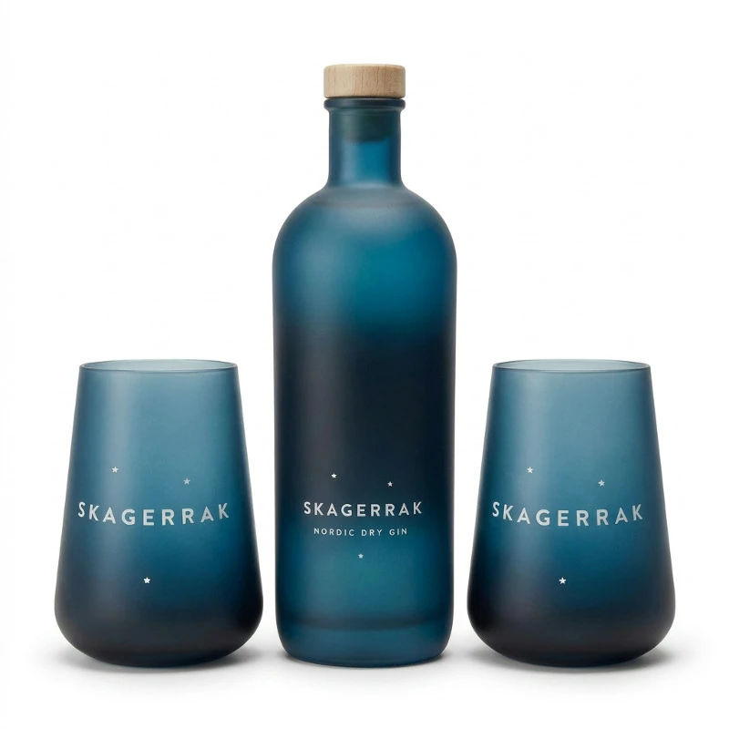 Skagerrak Nordic Dry Gin Fl 70 & 2 glas Skagerrakginogglas by Barlife color Sort