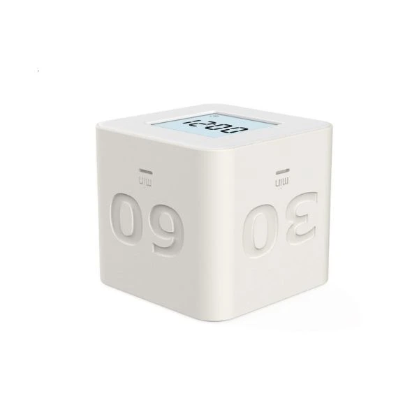 Køkkentimer og ur Kub HOME 6x6x5,5 cm 144250 by SCANDINAVIAN HOME color Hvid