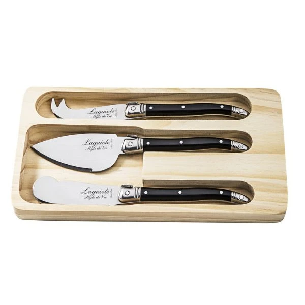 Osteknive Laguiole Sort SÆT 3 SdV 530107 by STYLE DE VIE color Sort