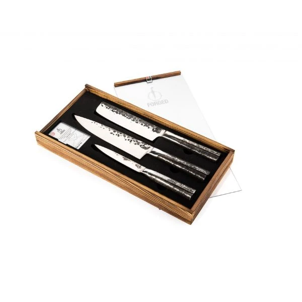 Knive 3-del Smedet Intens SdV 20/18/13cm 531105 by STYLE DE VIE color Sort