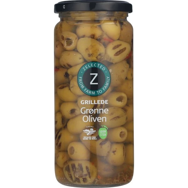 Grill. Grønne Oliven u/sten 500g Zelected 10786 by Zelected color Sort