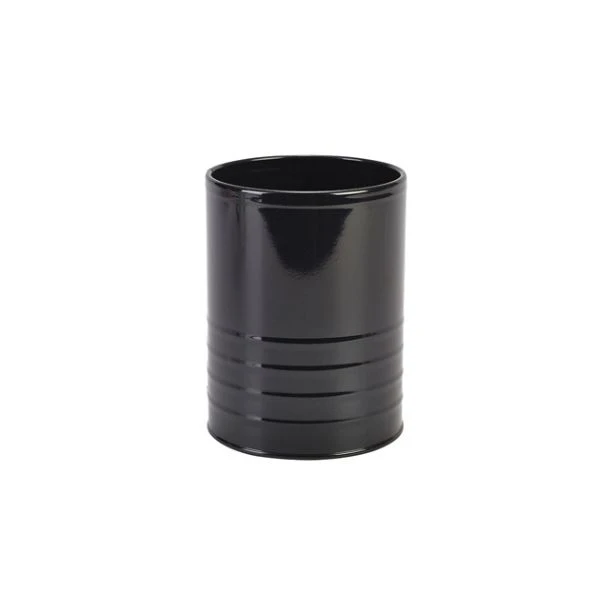 Galvaniseret Stål Dåse 11cm Dia x 14.5cm Sort GSC11BK by Genware color Sort