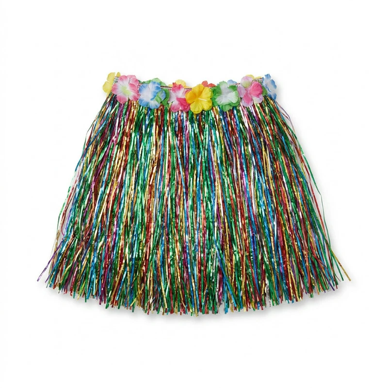Hawaiinederdel 45 cm flerfarvet 52403 by Godan color Sort
