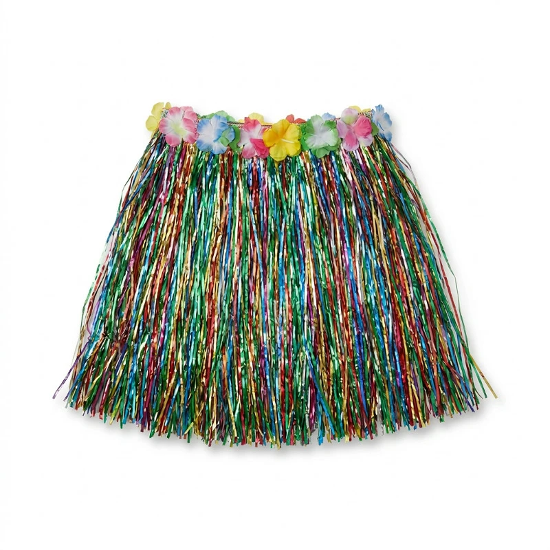 Hawaiinederdel 45 cm flerfarvet 52403 by Godan color Sort