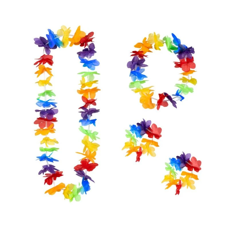 Hawaiisæt (halskæde hovedkrans pandebånd) 52416 by Godan color Sort