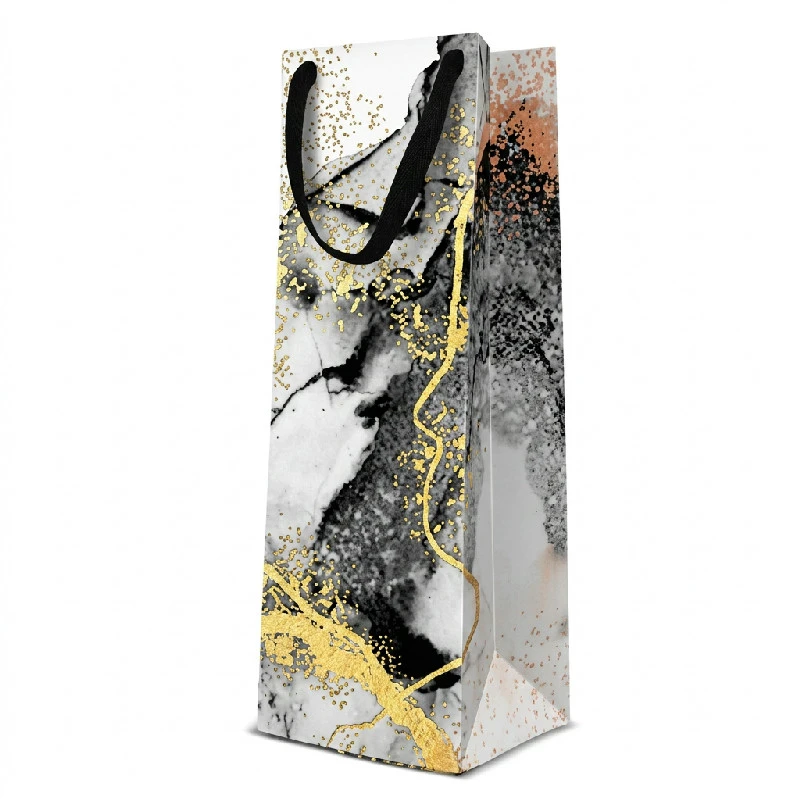 Vin gavepose PAW Marmor 12x10x37 cm AGB1022904 by Godan color Sort