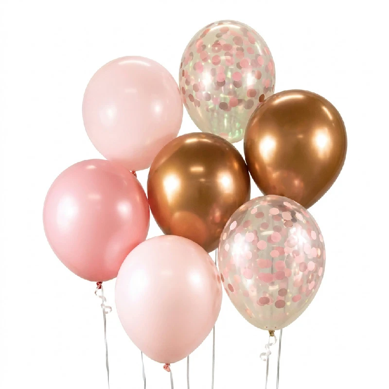 Ballonbuket B&C pink og kobber 7 stk. BB-RMD7 by Godan color Sort