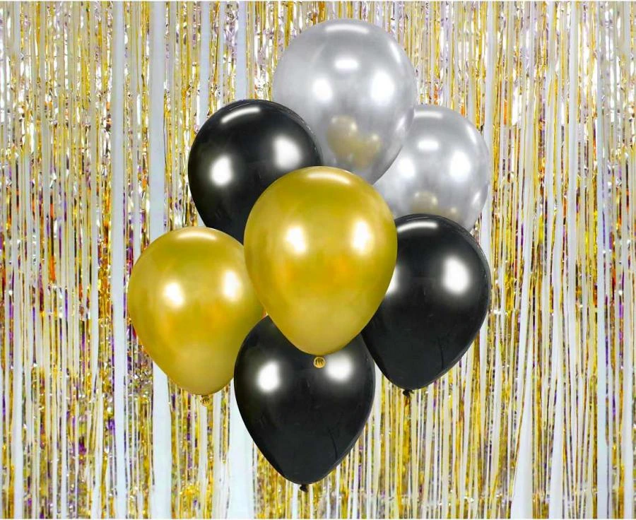 Ballonbuket B&C guld sølv sort / 7 stk BB-ZSC7 by Godan color Sort