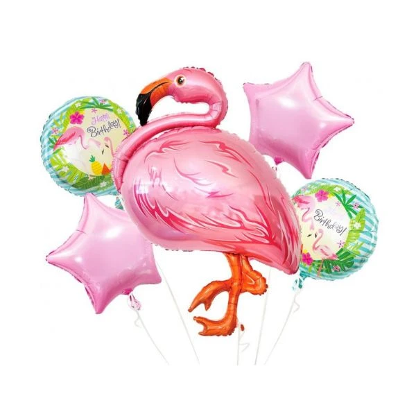 Folieballon - Flamingo sæt / 5 stk. BZ-HFLA by Godan color Sort