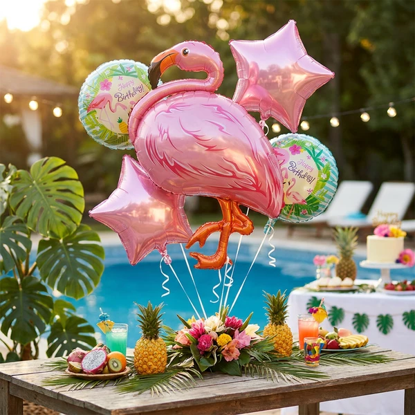Folieballon - Flamingo sæt / 5 stk. BZ-HFLA by Godan color Sort