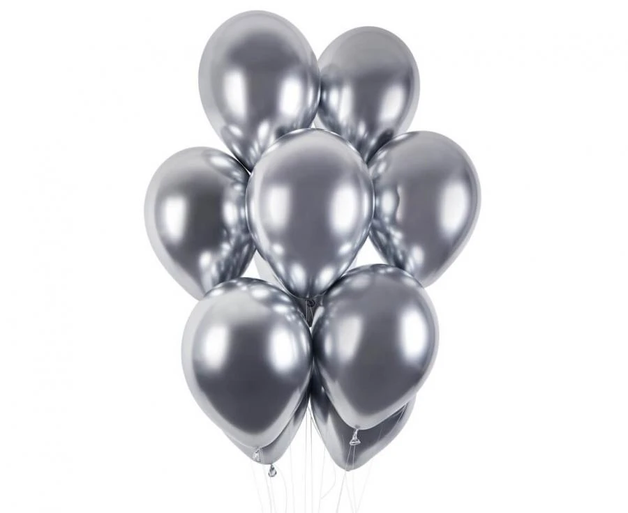 Glinsende balloner GB120 33cm sølv 50 stk. GB120/89 by Godan color Sort