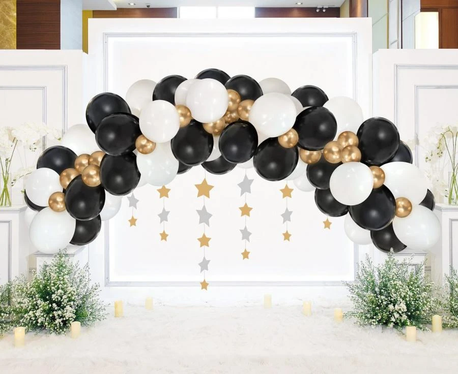 Ballongirlande B&C hvid guld og sort 70 stk GB-ZC70 by Godan color Sort