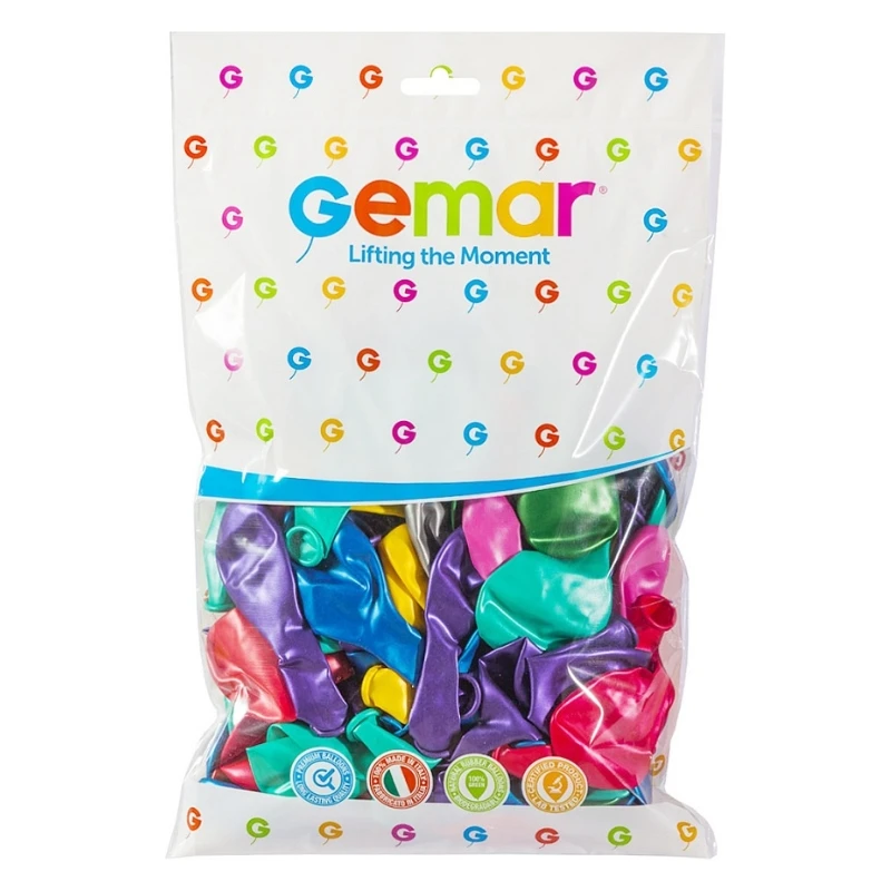 Ballon GM110 metal 12" flerfarvet 100 stk. GM110/82 by Godan color Sort