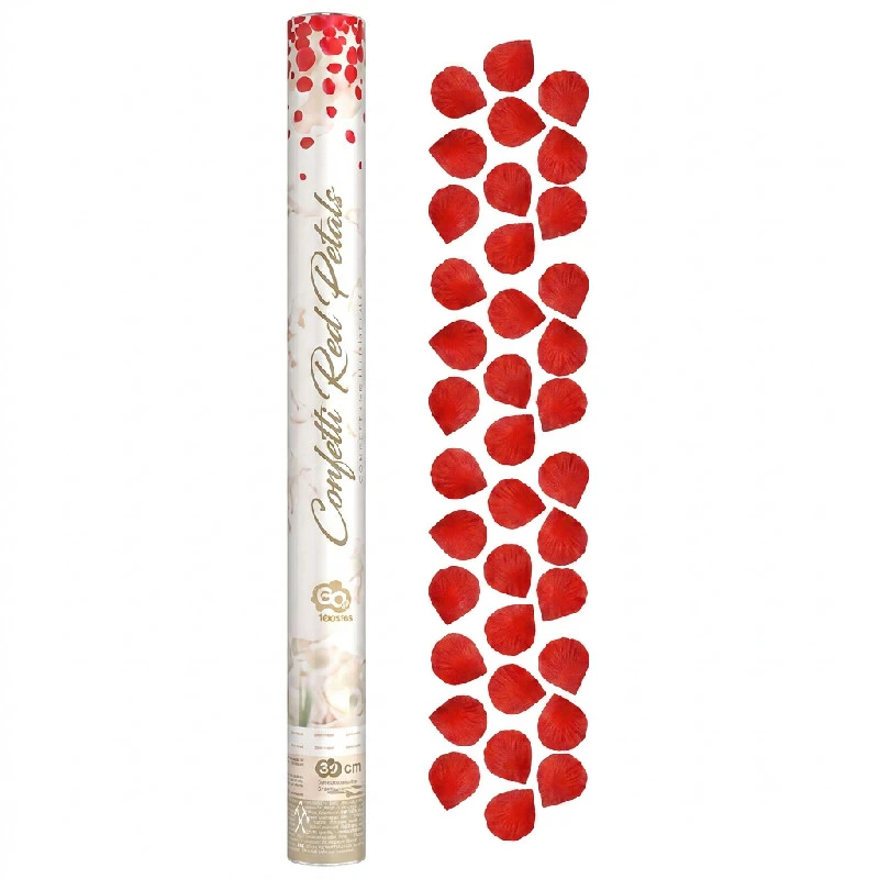 Konfettikanon med rosenblade tekstil rød / 60 cm JC-KPPC60 by Godan color Sort