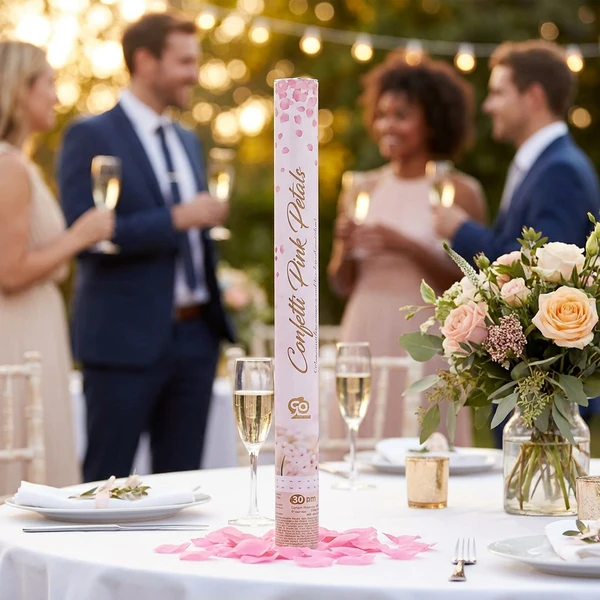 Konfettikanon - rosenblade pink tekstil / 60 cm JC-KPPR60 by Godan color Sort