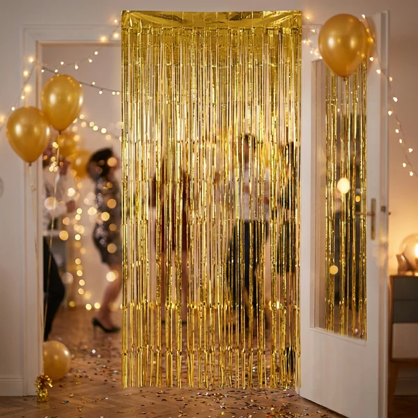Frynsedørgardin guld 90x240 cm PF-KDZL by Godan color Sort